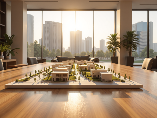 玉龙县县城街景，现代化商业建筑，街道整洁，绿树成荫，远处可见雪山轮廓，展现出宜居宜业的城市环境